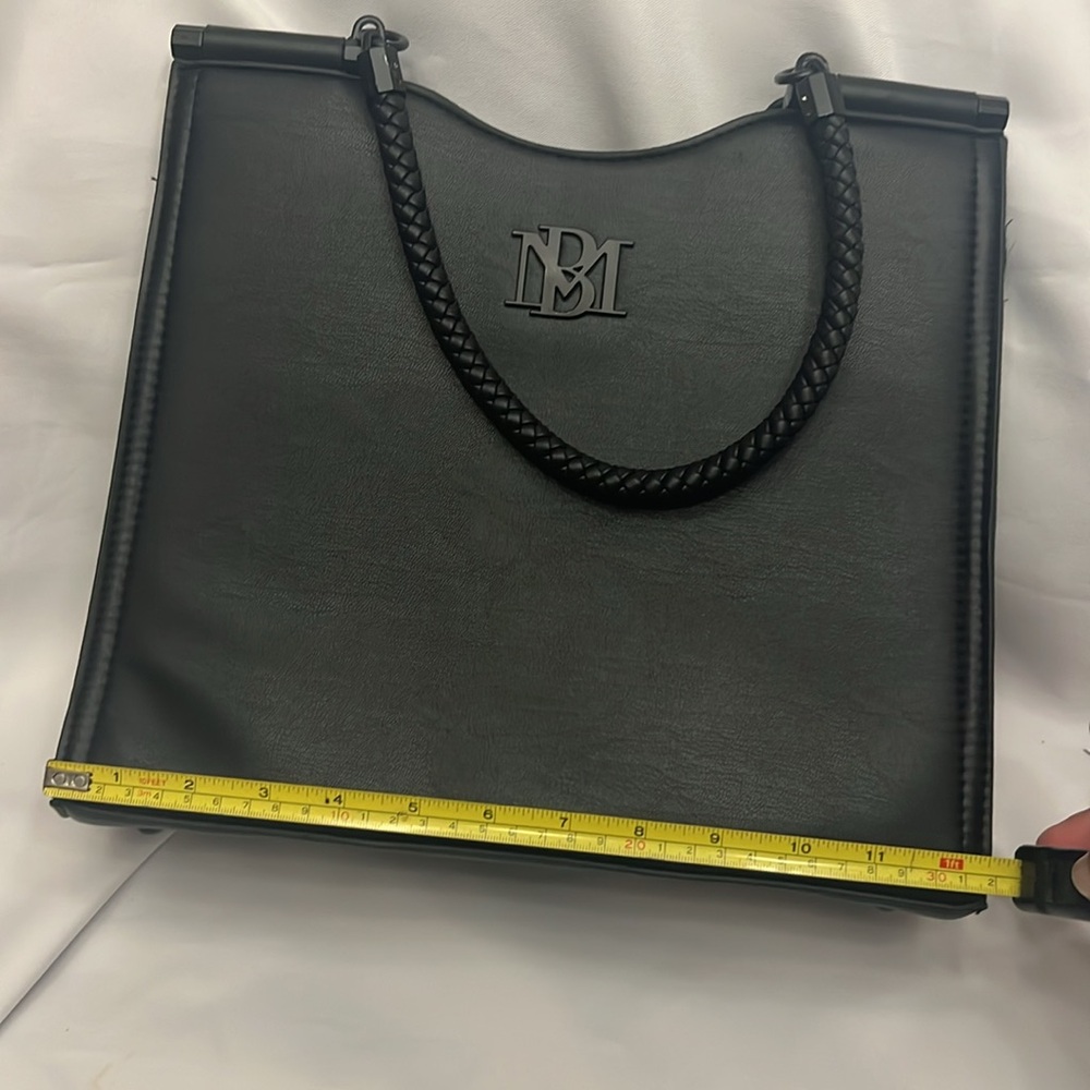 Badgley Mischka Large Tote/Crossbody with Braided Handles - Black - Picture 9 of 10